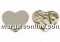 Swarovski, cabochon inima, gold patina, 6mm - x2