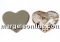 Swarovski, heart cabochon, silver patina, 6mm - x2