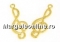 Pendant, flower, gold-plated 925 silver, 15.5mm - x1