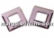 Swarovski, square ring pendant, antique pink, 14mm - x1