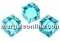 Swarovski, cube bead, caribbean blue opal, 6mm - x2
