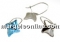 Tortite ag 925 rodiat, patrat, pt Swarovski 4485 de 10.5mm - x1per