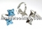 Baza inel reglabil, patrat, ag 925 rodiat, Swarovski 4485 de 10.5mm - x1