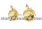 Earring base flower, gold plated 925 silver, rivoli 6mm - x1pair