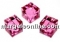 Swarovski, cube bead, rose alabaster, 4mm - x2