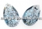 Swarovski, pandantiv picatura, aquamarine silver patina, 22mm - x1