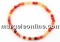 Colier cu incuietoare din margele agate striped, portocaliu, 4mm