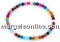 Colier cu incuietoare din margele agate striped, multicolor, 4mm