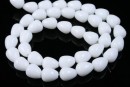 White agate, drop, 16x12mm