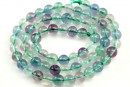 Margele fluorit natural curcubeu, rotund, 6.5mm