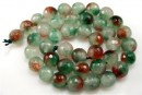 Margele jad , rotund fatetat, ruby green, 10mm