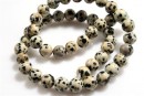 Margele jasp dalmatian, rotund, 8.5mm
