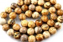 Margele jasp picture, rotund, 8mm