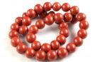 Margele jasp rosu, rotund, 8mm