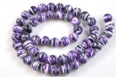 Margele malachit alb-mov, sintetic, rotund, 8mm