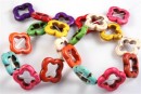 Margele magnezit multicolor, cadru floare, 20mm