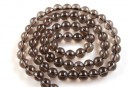 Margele cuart natural, rotund , fumuriu intens, 6.5mm