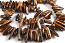 Margele ochi de tigru maro, stick, 18x5-21x7mm