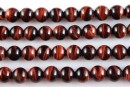 Margele ochi de tigru rosu, rotund, 8.5mm