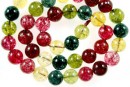 Margele cuart natural de stanca, rotund, multicolor, 10mm