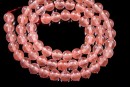Margele cuart cherry, rotund, 6.5mm