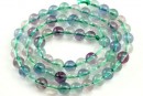 Margele fluorit natural curcubeu, rotund,5mm