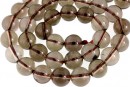 Margele cuart natural, rotund, fumuriu, 10.5mm
