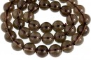 Margele cuart natural, rotund, fumuriu intens, 10mm
