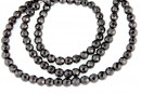 Margele hematit, rotund fatetat, 4mm