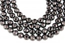 Margele hematit, rotund fatetat, 6mm