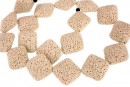 Margele lava naturala, nisipiu, romb, 23.5x23.5mm - x18