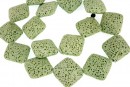 Margele lava naturala, vernil, romb, 23.5x23.5mm - x18