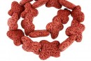 Margele lava naturala, caramiziu, fluture, 23x22mm - x20