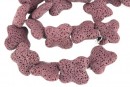 Margele lava naturala, mov vintage, fluture, 23x22mm - x20