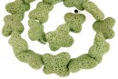 Margele lava naturala, verde pastel, fluture, 23x22mm - x20