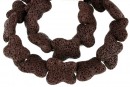 Margele lava naturala, maro, fluture, 23x22mm - x20