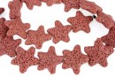 Margele lava naturala, roz vintage, stea de mare 25x24mm - x18