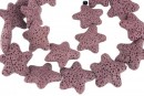 Margele lava naturala, mov vintage, stea de mare, 25x24mm - x18