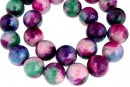 Margele jad, rotund, multicolor, 12.5mm