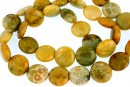 Margele coral fosil, disc, 12.5mm