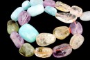 Margele mix: citrin, ametist, prehnit, acvamarin, 14-20x7-11mm