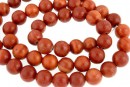Margele jasp rosu wood lace, round, 6mm
