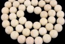 Ivory marble jade, round, 8.5mm
