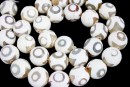 Margele agate pictate manual cu solutie din orez, tibetan style, 12mm