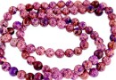 Margele jasp imperial, mov fucsia, rotund, 4.5mm
