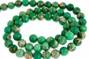 Margele jasp imperial, verde, rotund, 6.5mm