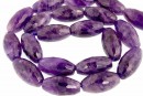 Margele ametist intens, intense, oval rotunjit fatetat, 21x10.5mm