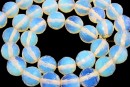Margele opalit, rotund fatetat, 10mm