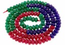 Margele agate, rondela fatetata, rubiniu, verde si albastru, 4.5mm