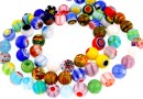 Margele Millefiori, rotund, multicolor, 6mm